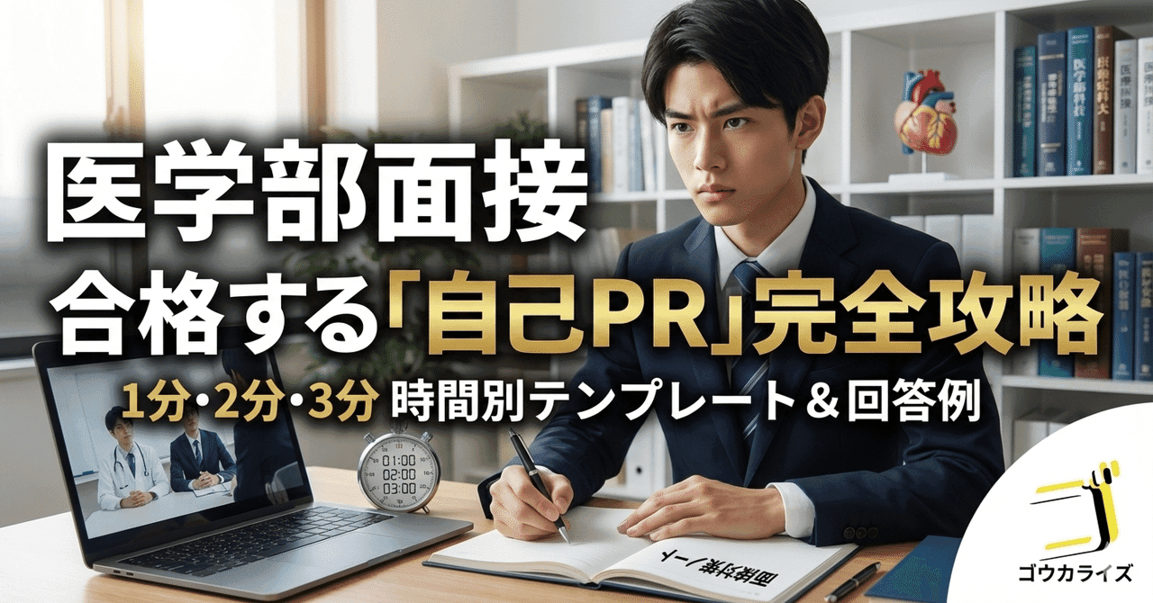 【医学部面接】合格する「自己PR」完全攻略|1分・2分・3分の時間別テンプレートと回答例