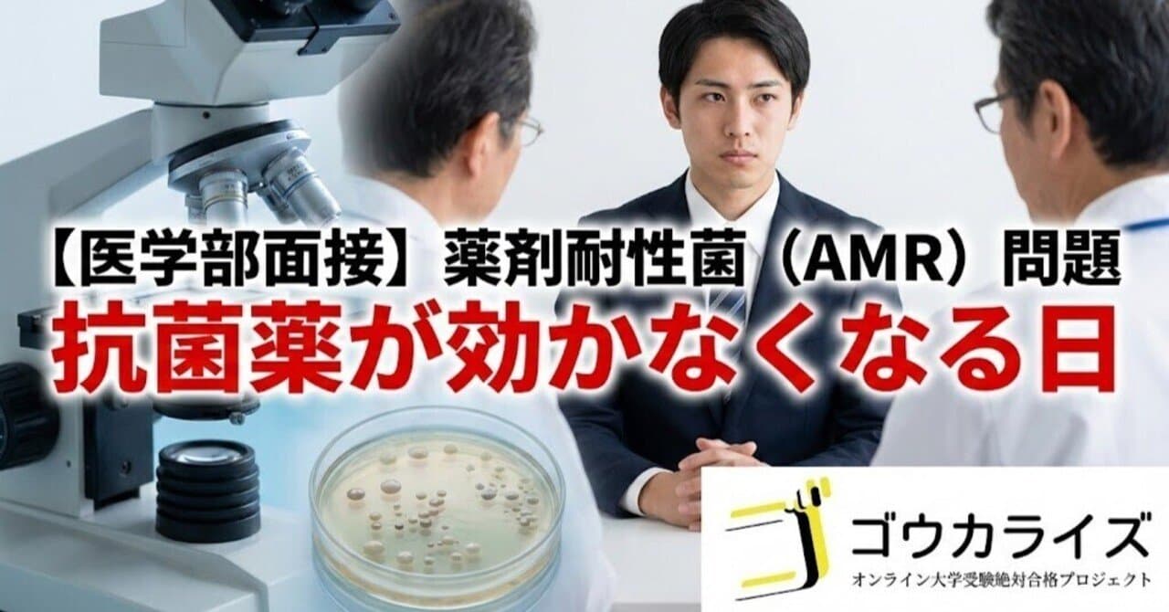 【医学部面接対策】薬剤耐性菌(AMR)問題|抗菌薬が効かなくなる日