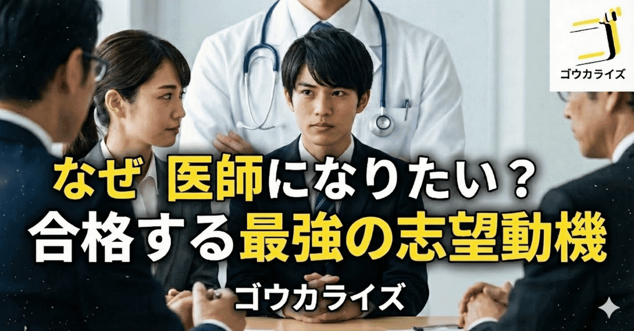 【医学部面接】「なぜ医師になりたい?」で合格する最強の型|きっかけを志望動機に変える魔法