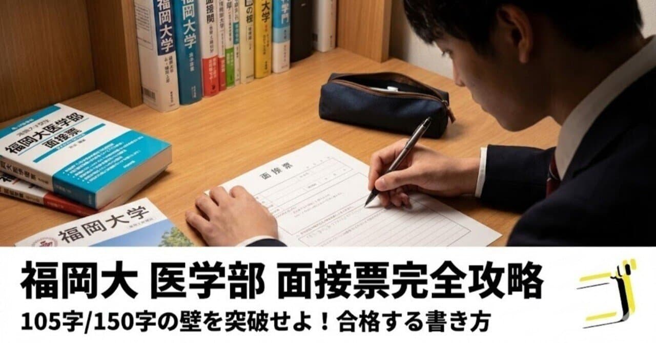 【福岡大 医学部】面接票設問を完全攻略—105字/150字の字数制限を突破せよ