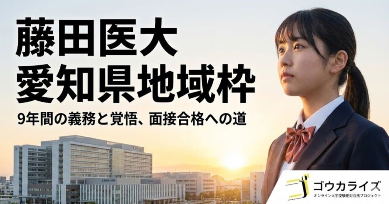 【藤田医大】愛知県地域枠完全ガイド—制度理解から面接対策まで
