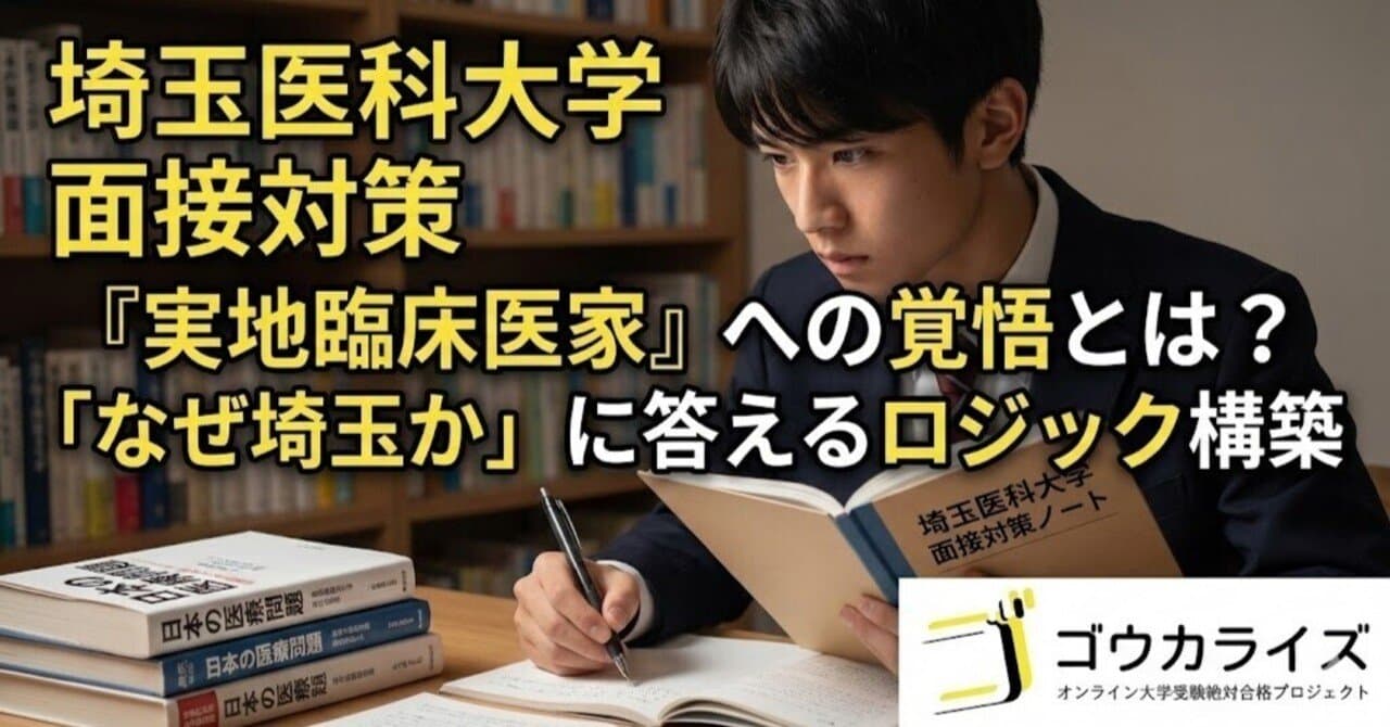埼玉医科大学 面接対策:「なぜ埼玉か」という踏み絵と「実地臨床医家」への覚悟