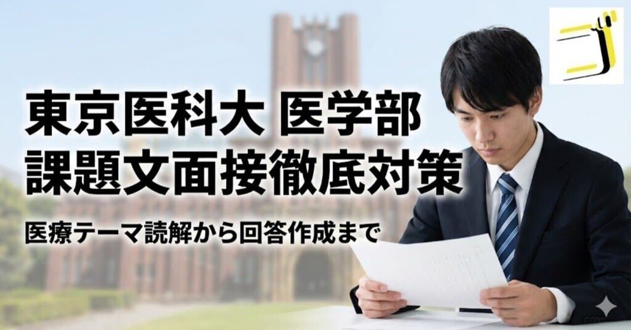 【東京医科大 医学部】課題文対策—医療テーマの読解から回答作成まで
